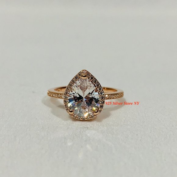 Sparkling Teardrop Halo Ring 186251CZ - Picture 4 of 10